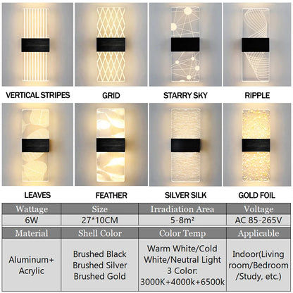 Modern LED Indoor Acrylic Wall Lamp